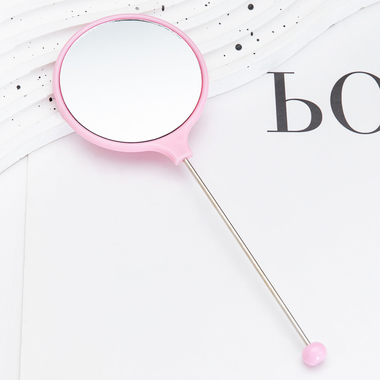 Wholesale Hand Holding Round DIY Beaded Small Mirror Portable HD Mirror Handheld Mirror